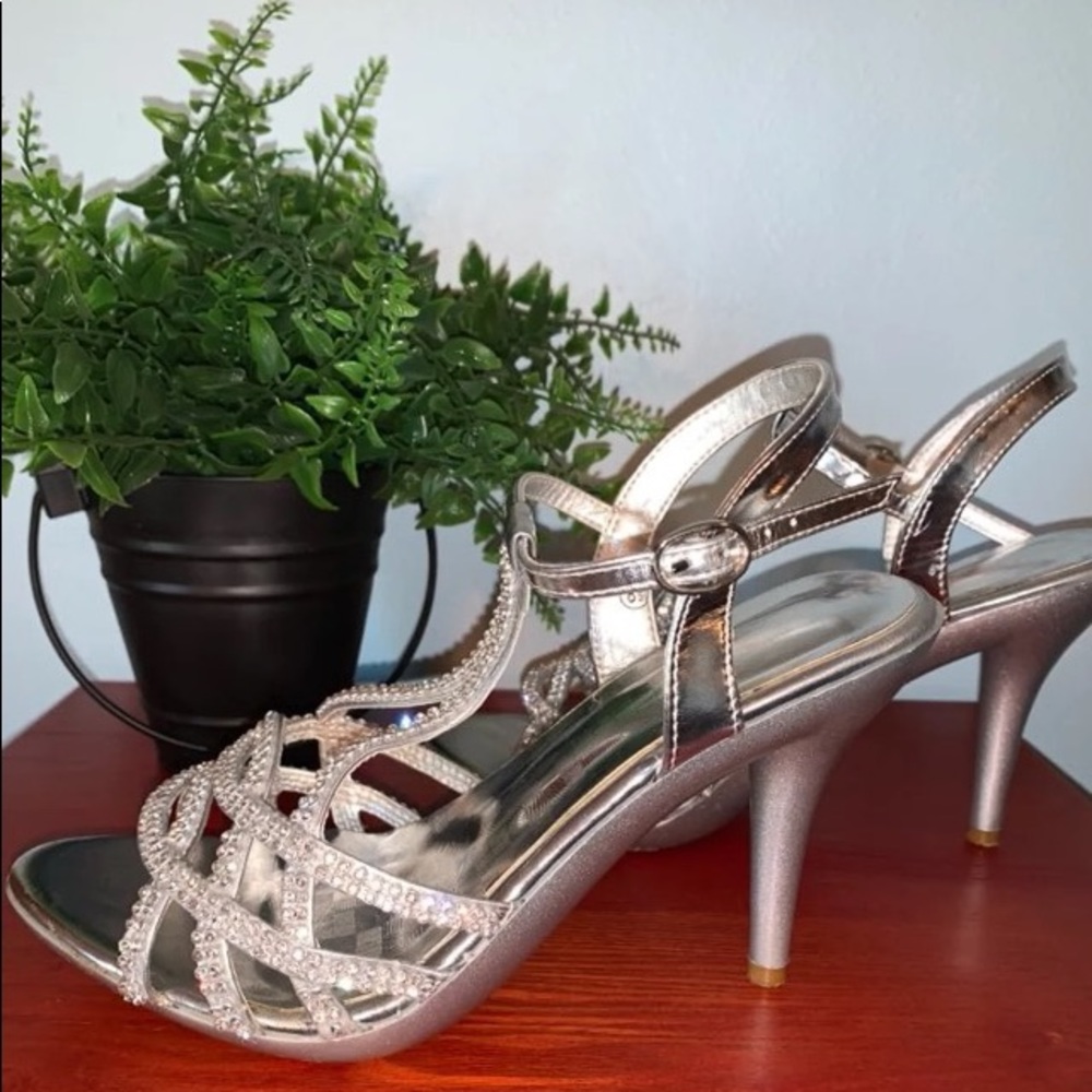 Silver Rhinestone Heels - Picture 3 of 7